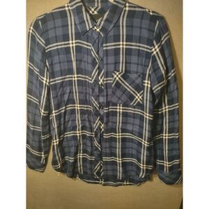 Rails XS‎ Flannel Shirt Navy With Silver Shimmer Extra Soft High End Quality